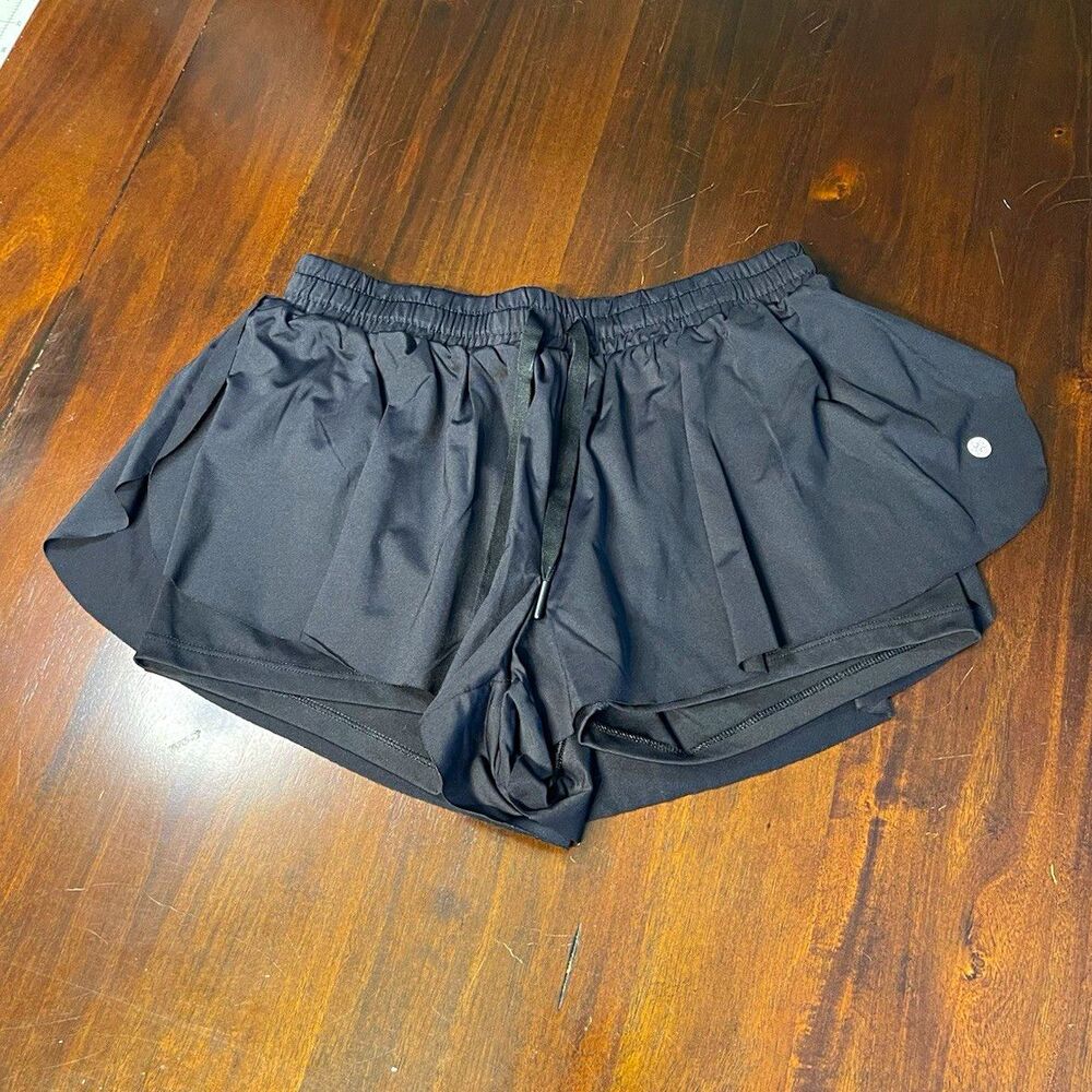 Athleta Women's Black Solid Running Shorts Inner Liner Drawstring Elastic S